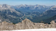 Bow Valley and town of Banff from summit of Mt. Bourgeau