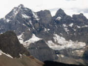 Goodsir Towers from ridge above Goodsir Pass